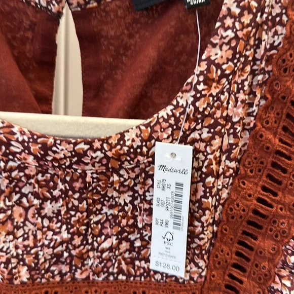 Madewell Flutter Sleeve Mini Dress in Cottage Garden, XS, NWT - Picture 3 of 3